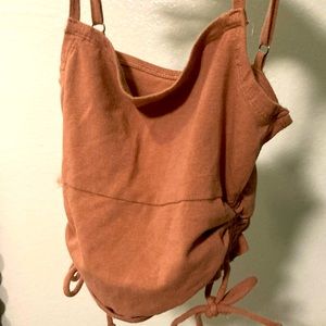 Hollister brown crop top with spaghetti straps